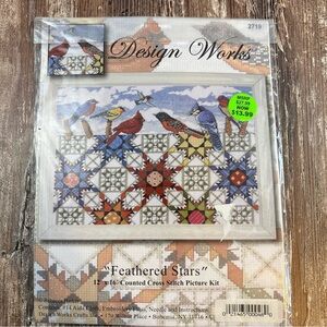 Design Works Feathered Stars Cross Stitch Kit - Multicolor